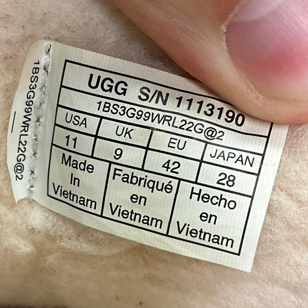 Ugg Classic Mini Clear Natural /Black Women's Waterproof Rain Boots US 11